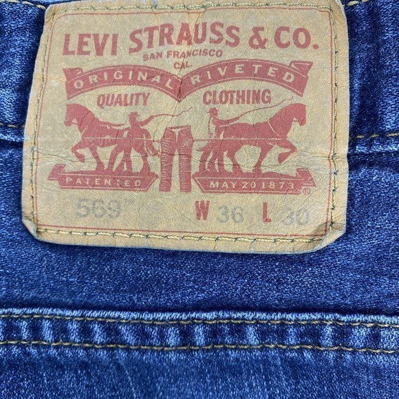 Levis 569 Men's Jeans 36 X 30 Loose Straight Blue‎ - Picture 7 of 8